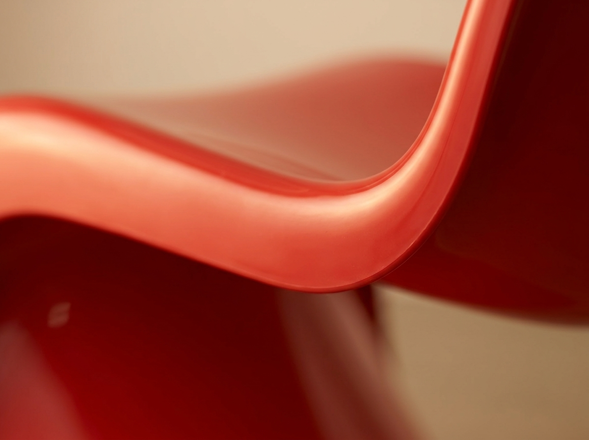 Close-up of material texture on the Panton Chair
