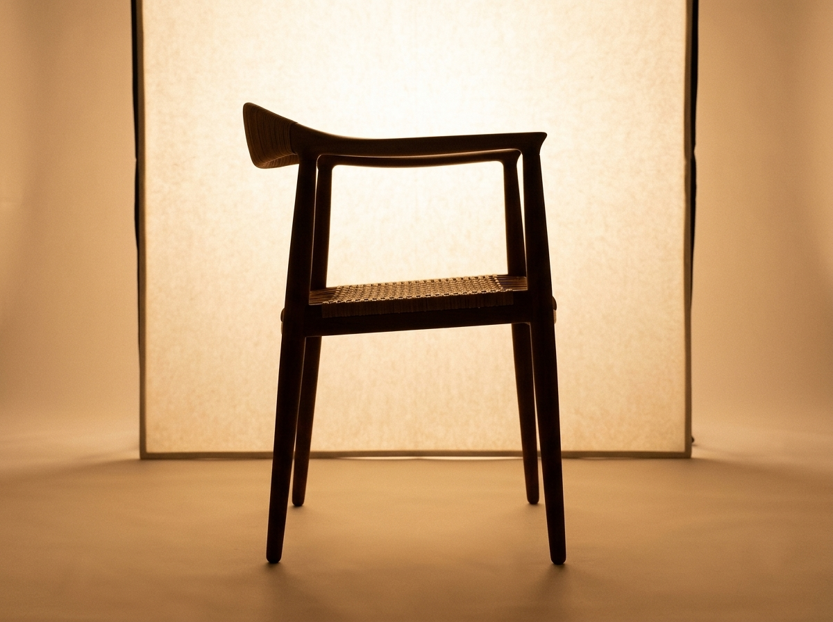 silhouette of the The Chair (JH501) by Hans J. Wegner.