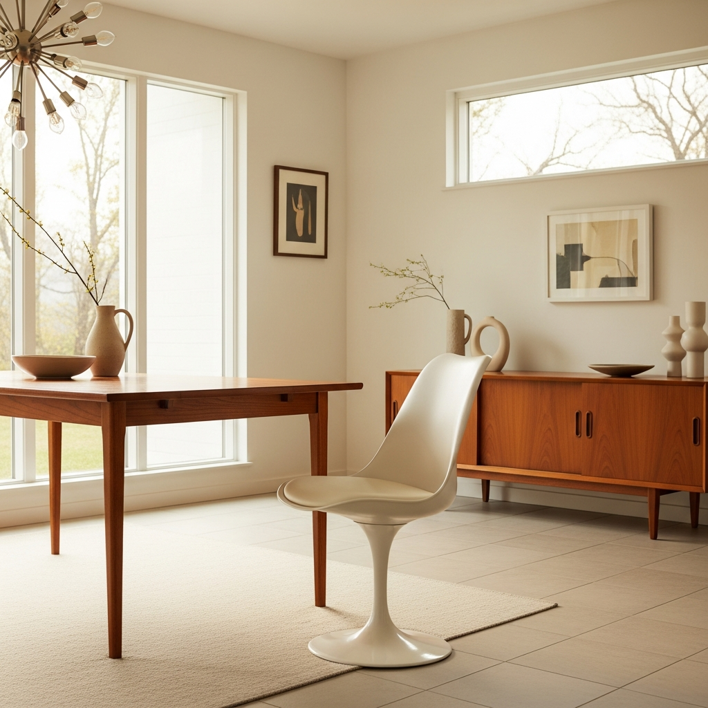 The Tulip Chair in its natural mid-century modern environment