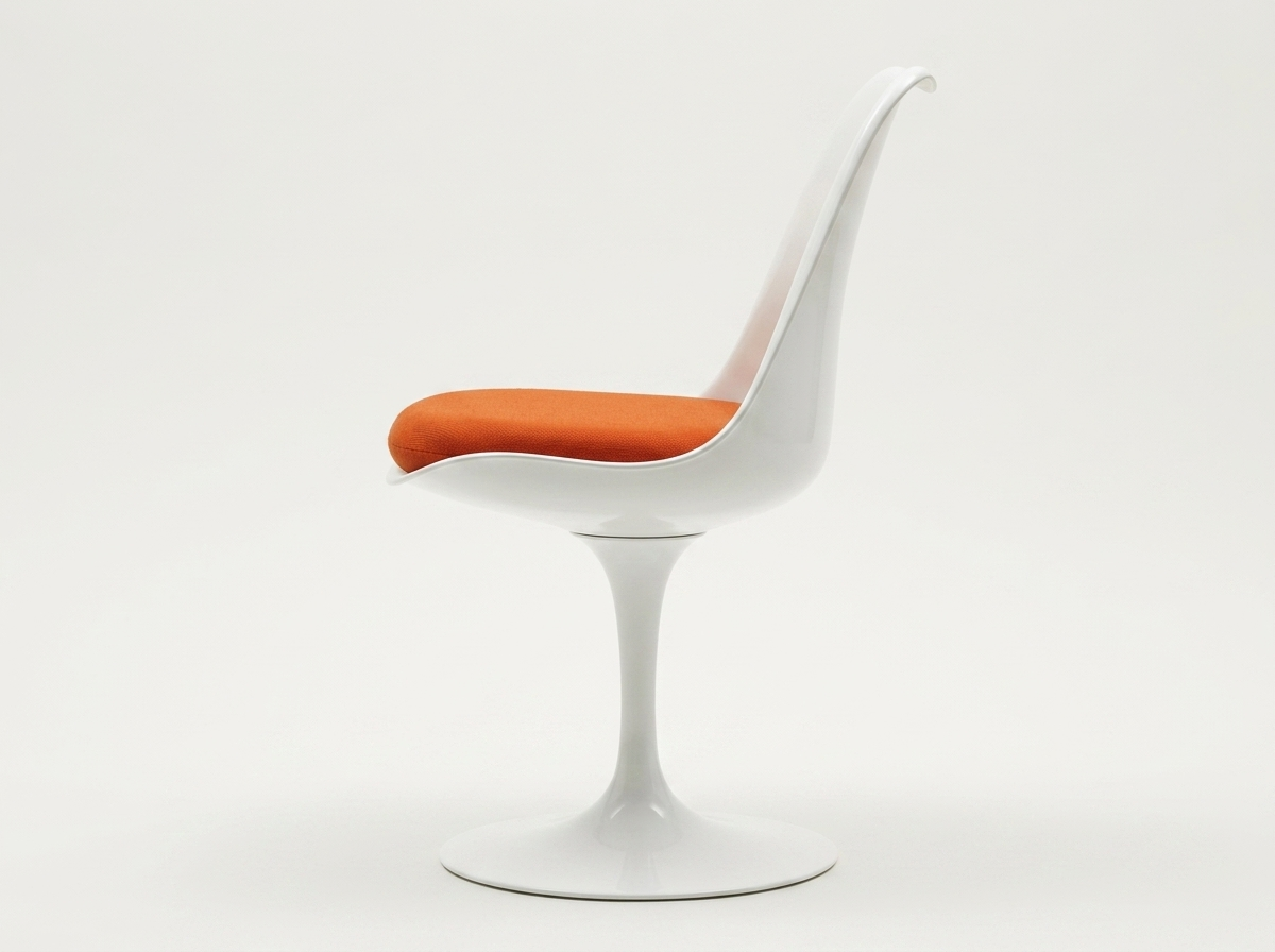 View capturing both side chair and armchair distinctive proportions and geometry