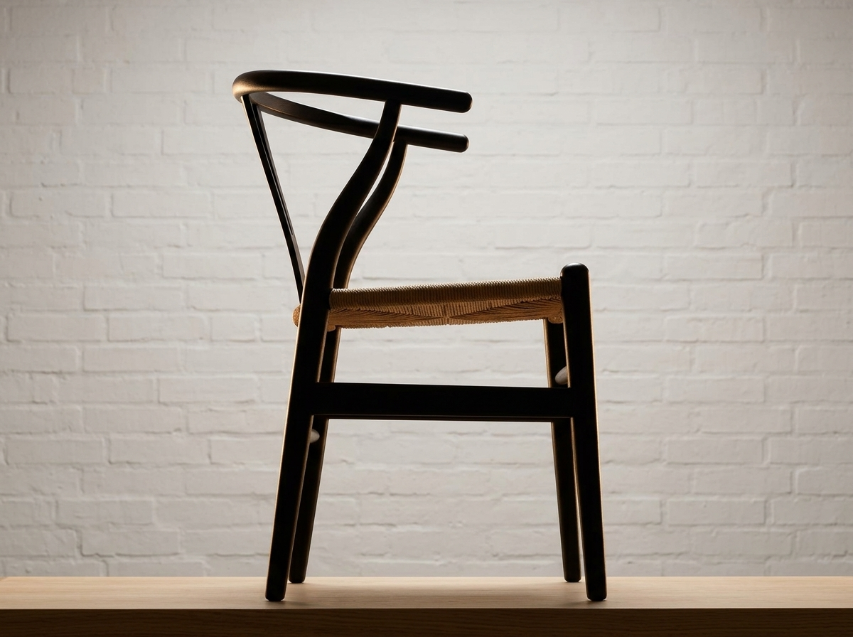 silhouette of the Wishbone Chair (CH24) by Hans J. Wegner.